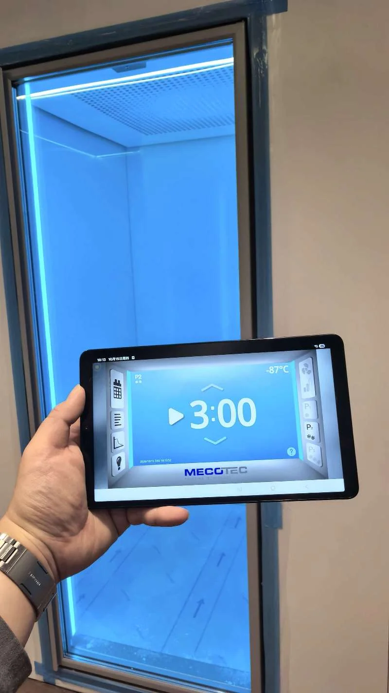 大连 Origin奥瑞健身项目 MECOTEC 低温舱及平板控制界面